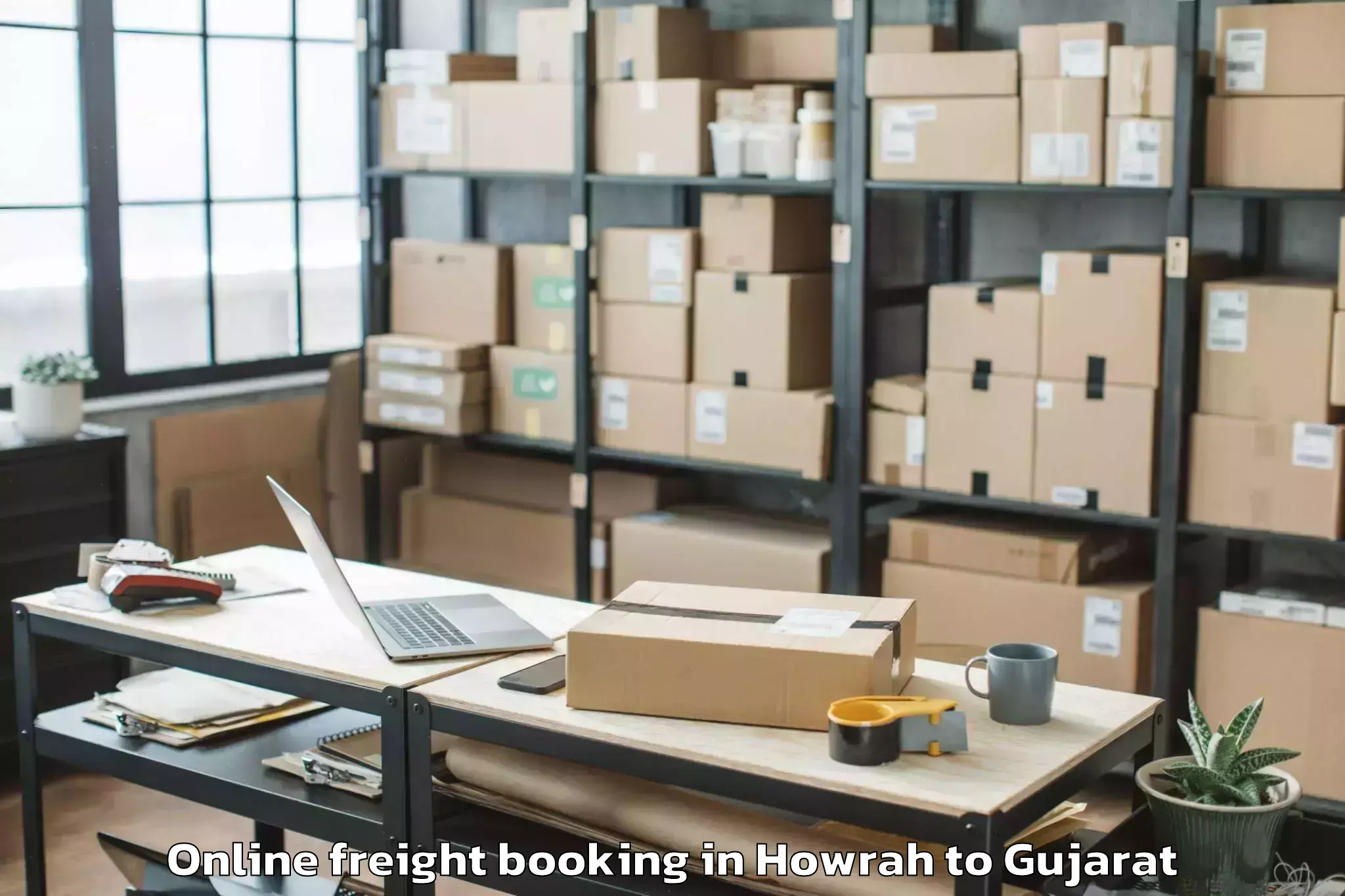 Affordable Howrah to Khedbrahma Online Freight Booking